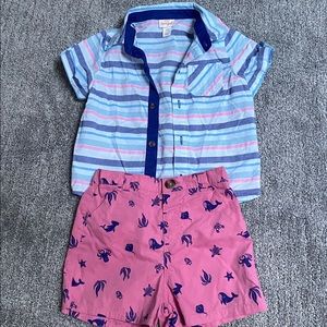 Cat & Jack matching summer shirt and shorts 24 mos